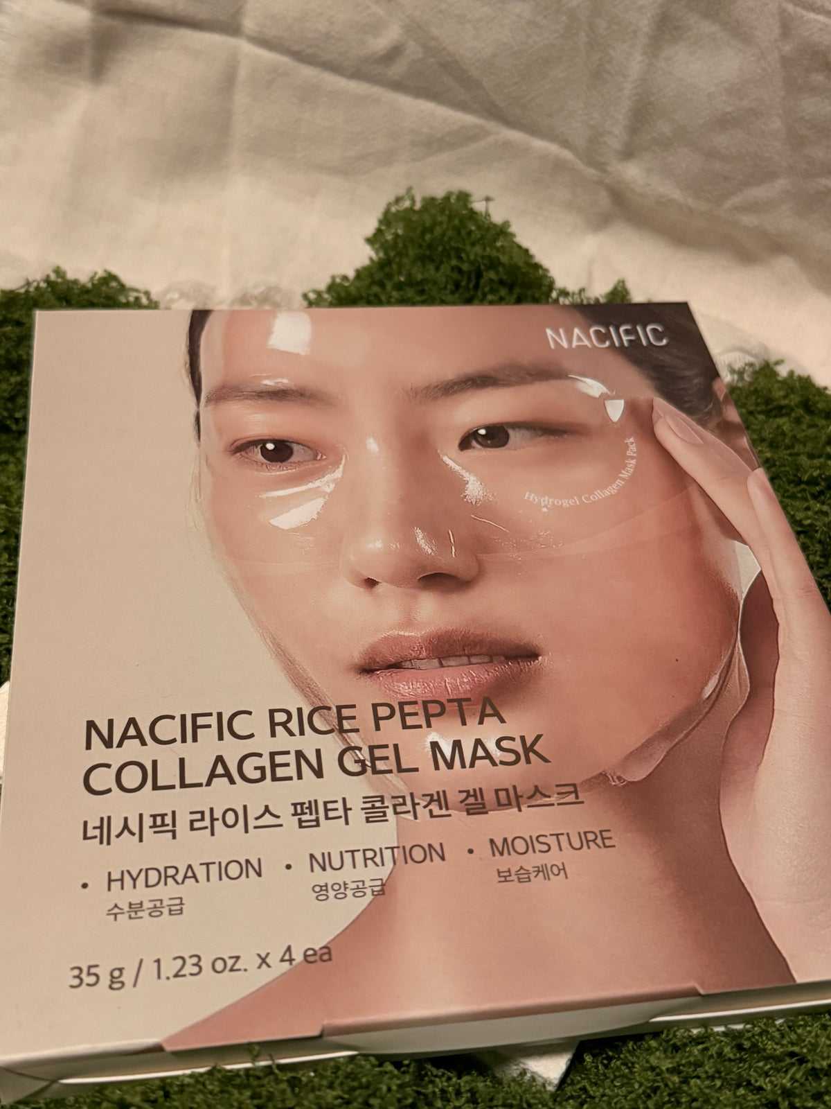 Nacific Rice Pepta collagen gel mask (4 Masks per Pack ) 35 g / 1.23 oz Each